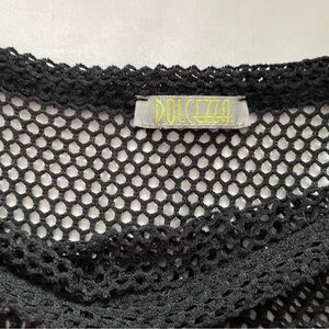 Dolcezza Black Mesh Layering Top - One Size Fits like a M/L